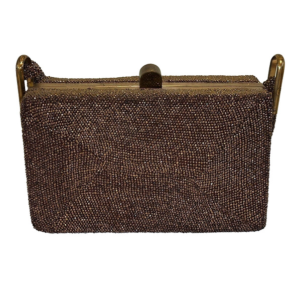 Vintage Original Fre-Mor Collection Copper Tone Beaded Evening Bag Art Deco - Picture 1 of 6